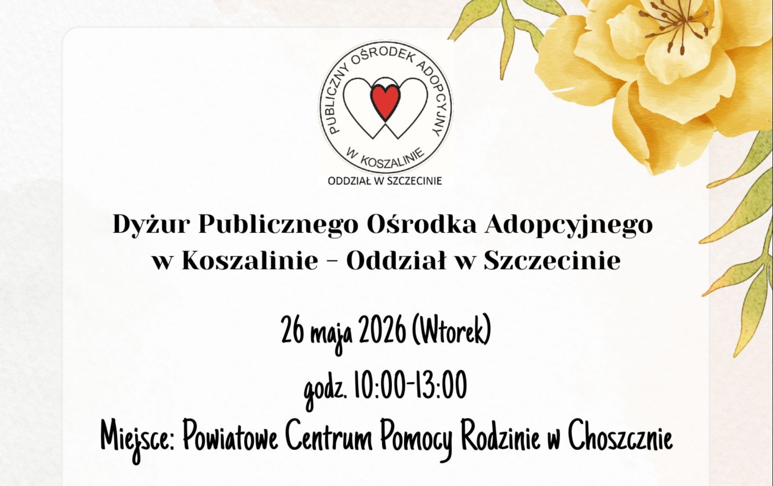 Zdjęcie do Dyżur dla os&oacute;b zainteresowanych procesem adopcyjnym