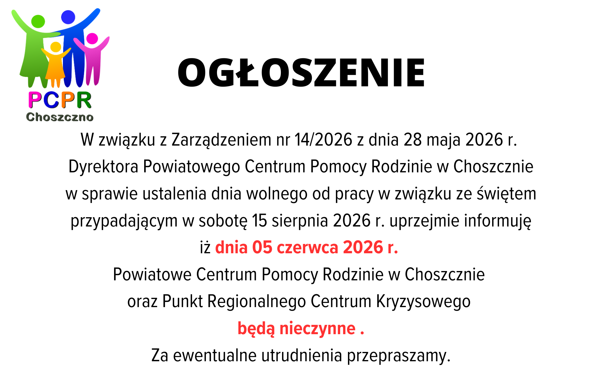 Zdjęcie do Ogłoszenie
